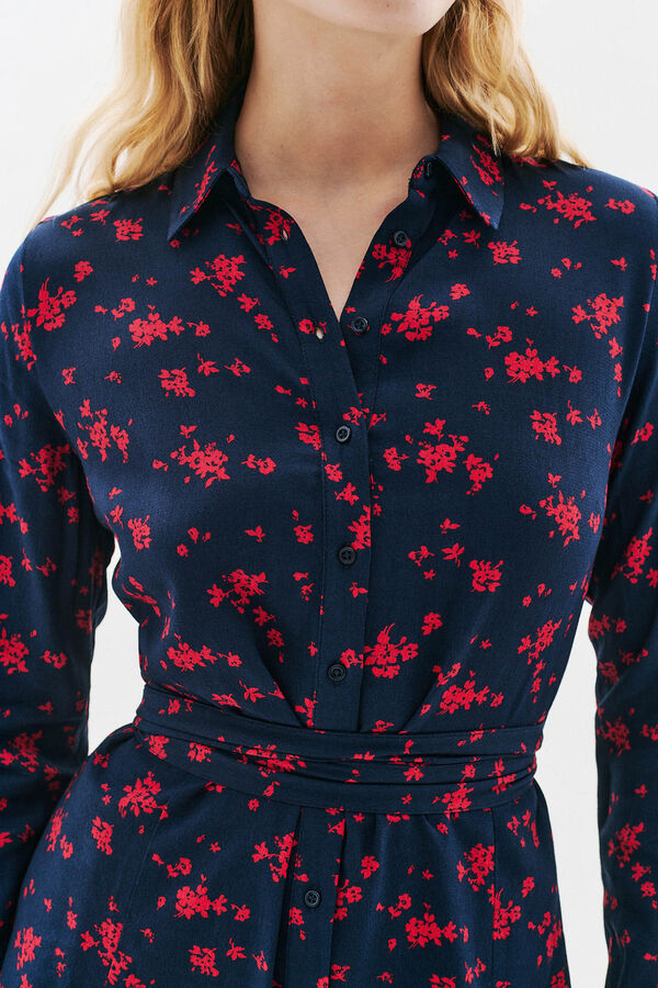 Caroll Vestido de flores 100% viscose Azul
