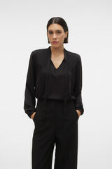 Vero Moda Top de manga larga detalle lazada Negro