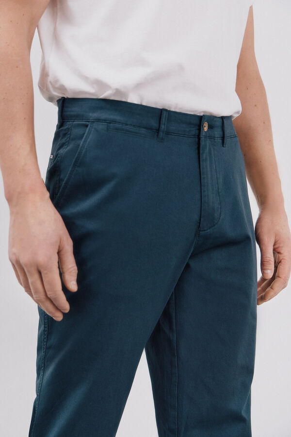 Cortefiel Pantal&oacute;n chino straight fit Azul oscuro