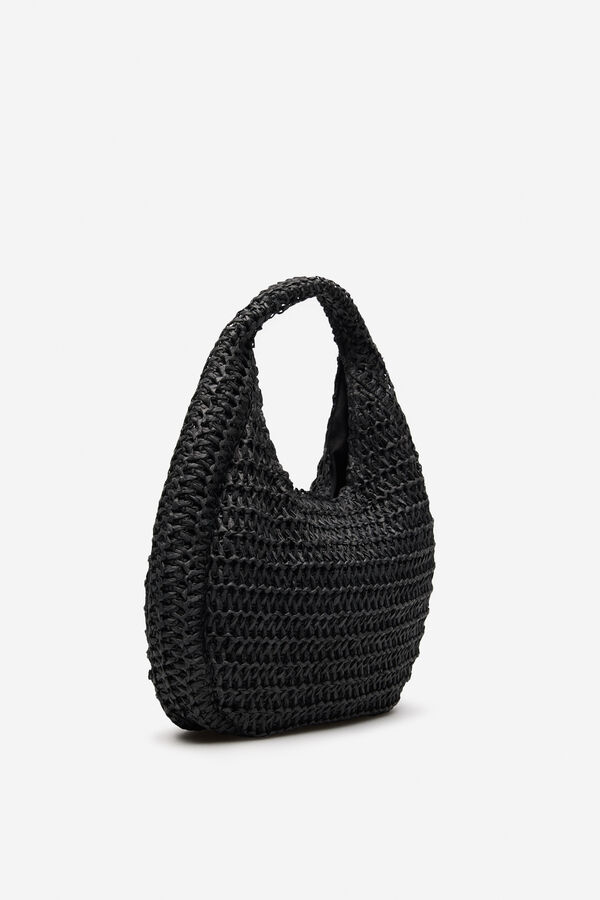Cortefiel Bolso mini hobo trenzado Negro
