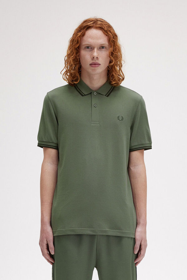 Fred Perry Polo con dos tonos Fred Perry Kaki