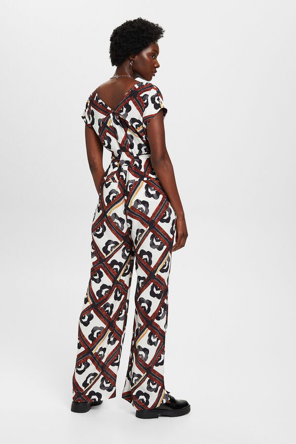 Esprit Mono estampado wide leg viscosa regular fit Multicolor