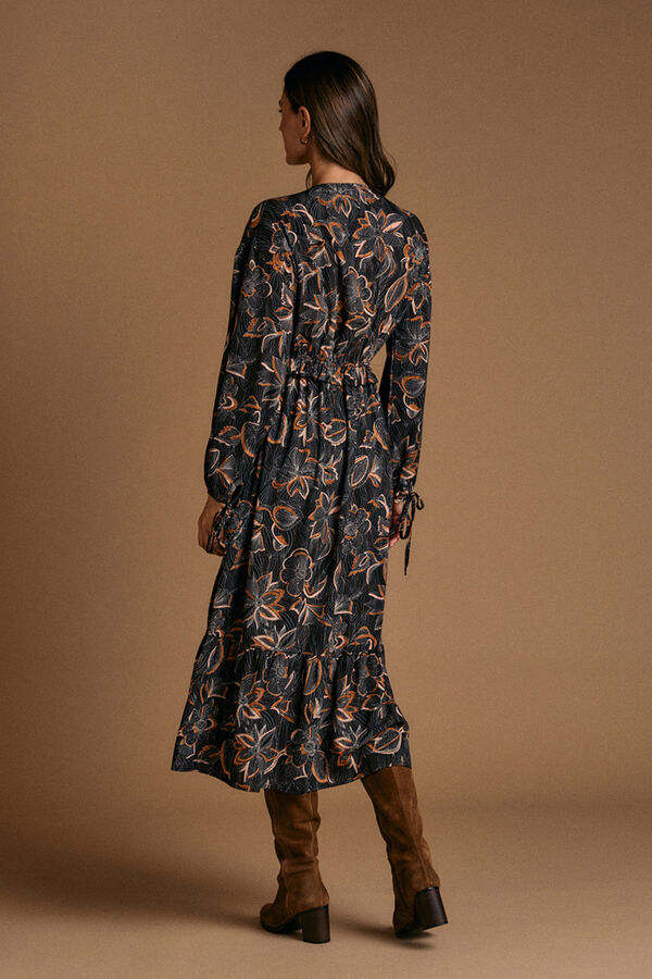 Pol&iacute;n Et Moi Vestido estampado Flor Giorgia Negro