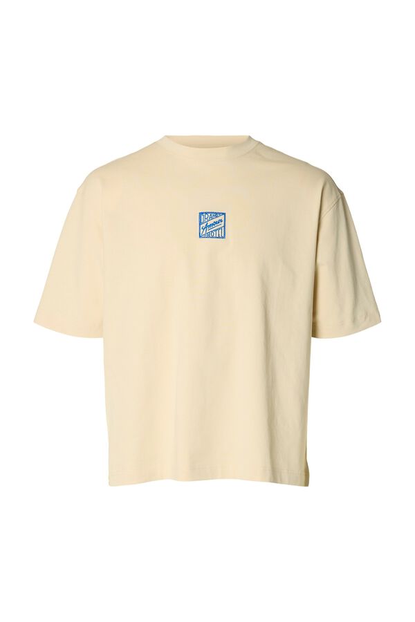 Selected T-shirt de manga curta Tostado
