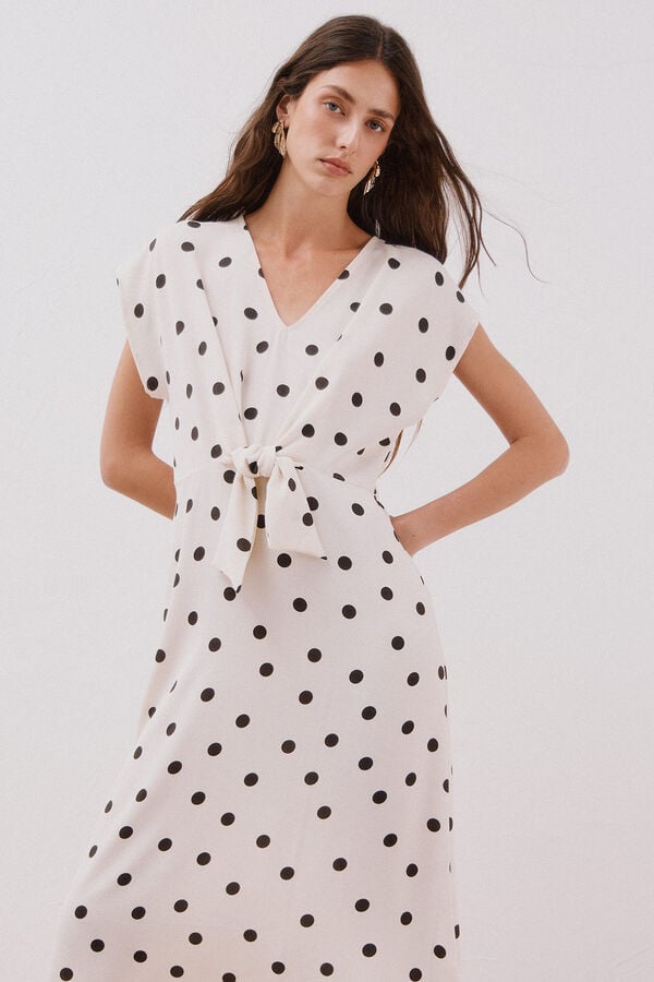 Cortefiel Mono largo nudo Estampado blanco