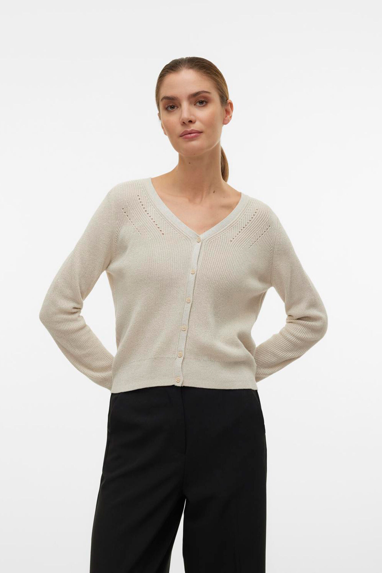 Vero Moda Chaqueta manga larga cuello pico de lurex