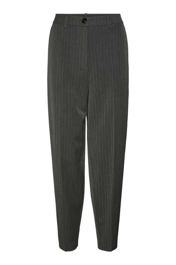 Vero Moda Pantalón tiro alto rayas Gris oscuro