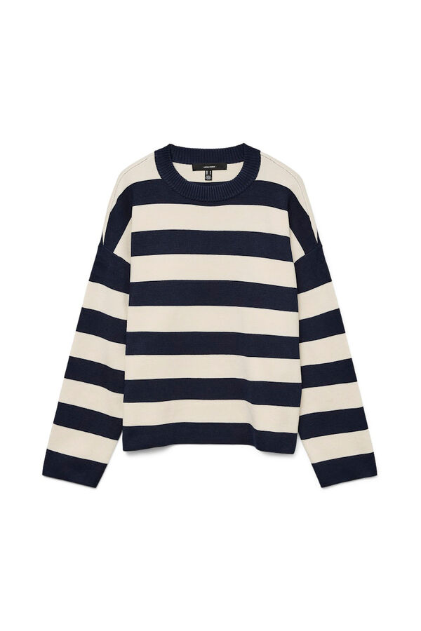 Vero Moda Jersey de punto fino cuello redondo Azul marino