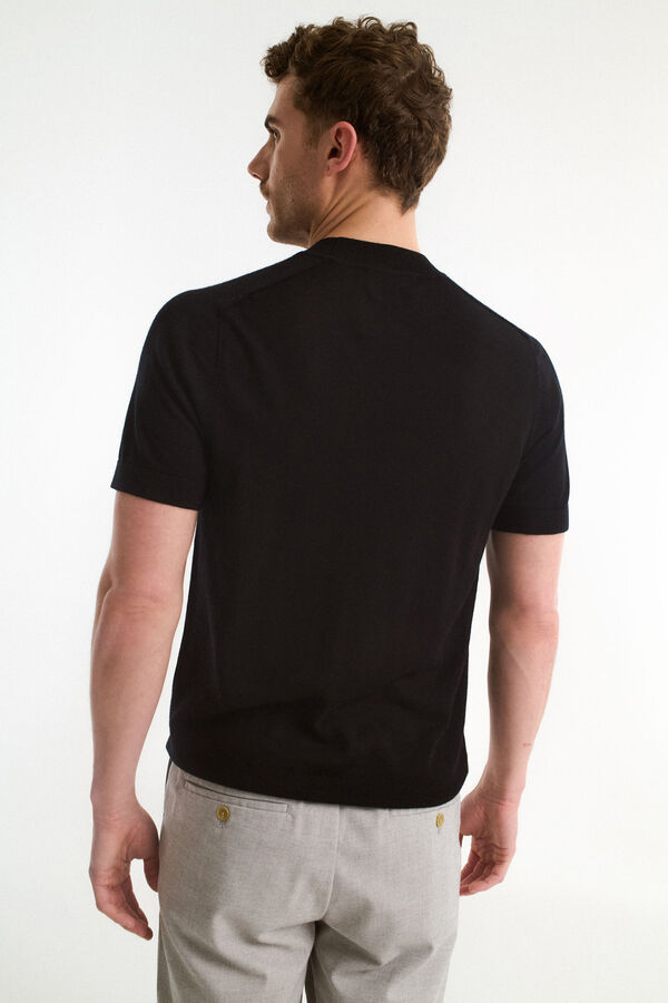 Selected Camiseta 100% l&atilde; merino Preto