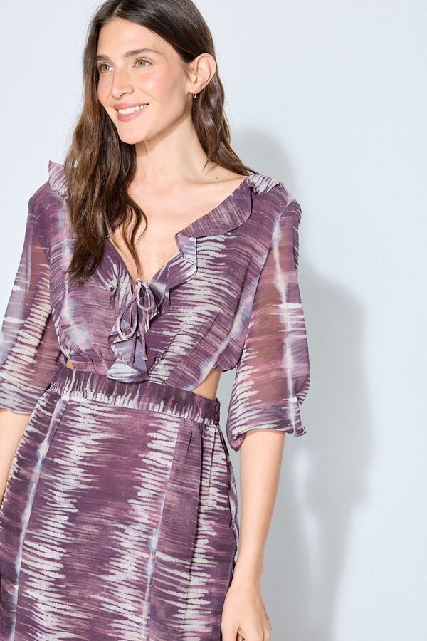 Slowlove Vestido estampado cut outs Multicolor