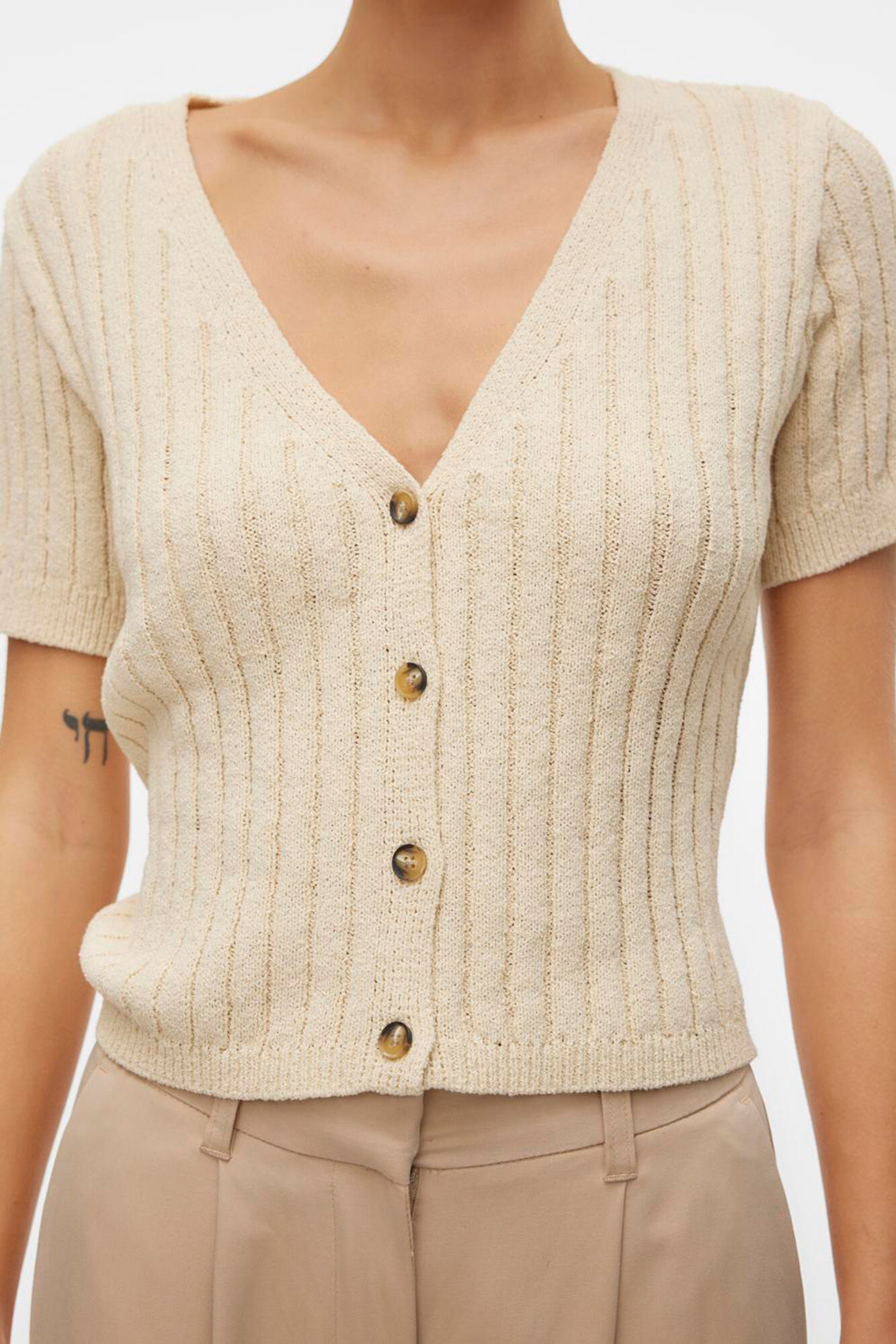 Vero Moda Top de punto de manga corta