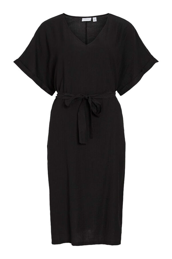 Vila Vestido midi manga 2/4 con viscosa Negro