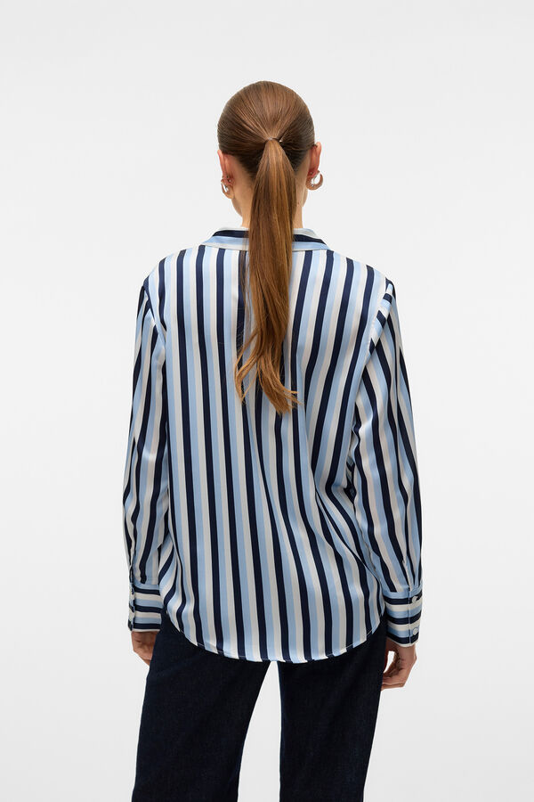 Vero Moda Camisa riscas manga comprida Azul