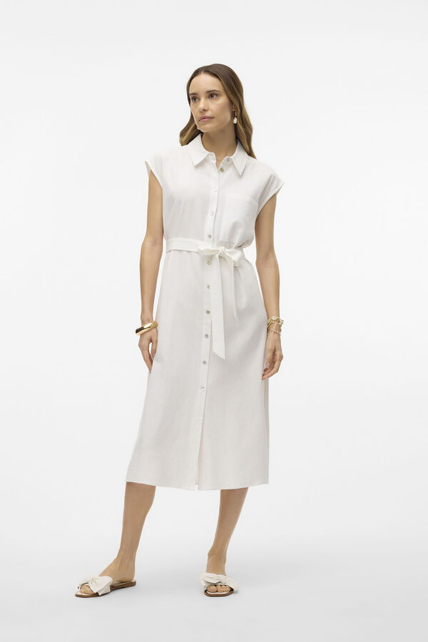 Vero Moda Vestido 7/8 camisero Branco