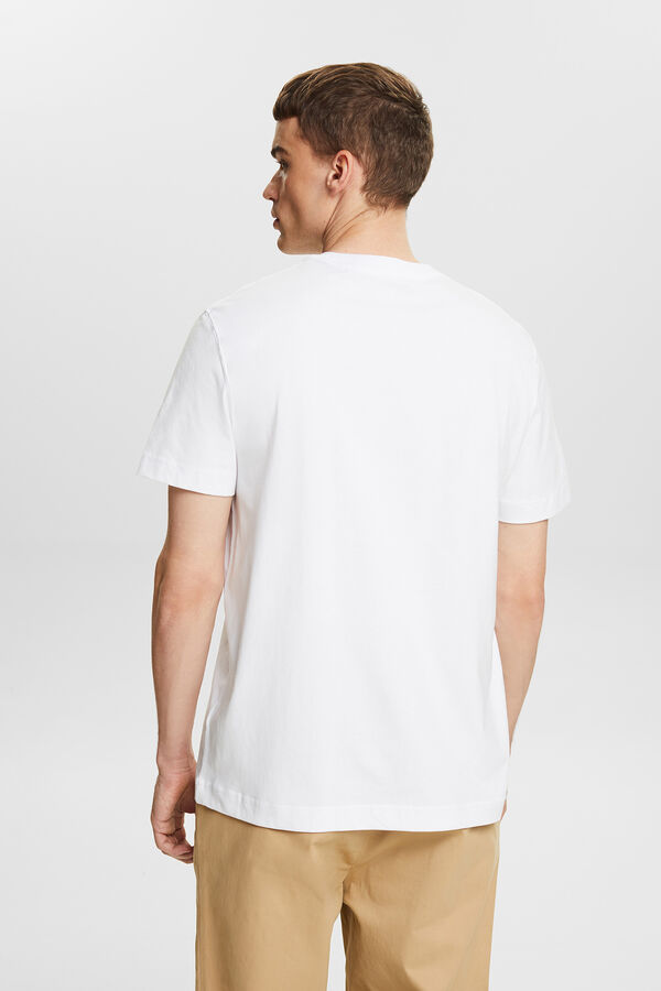 Esprit T-shirt b&aacute;sica algod&atilde;o com logo Branco