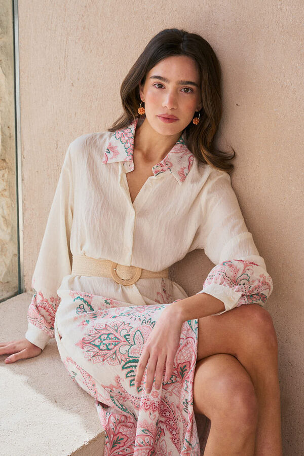 Pol&iacute;n Et Moi Vestido camisero Basilia Beige