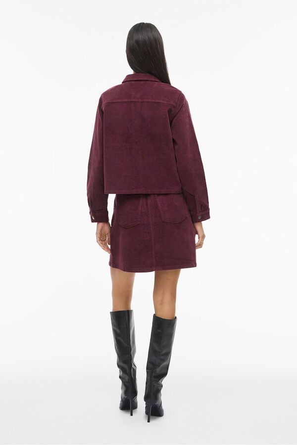 Vila Saia curta de veludo cotel&ecirc; Roxo