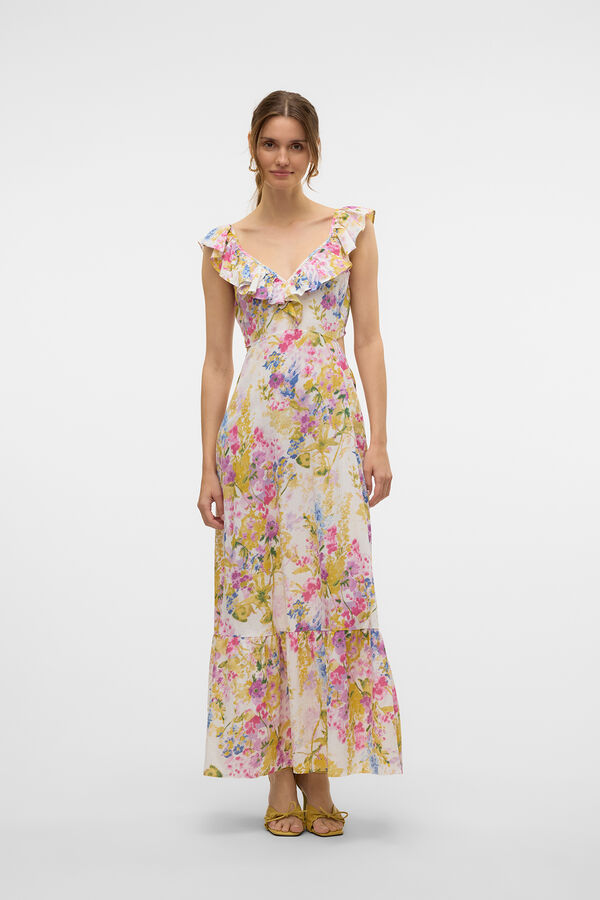 Vero Moda Vestido largo de tirantes Blanco