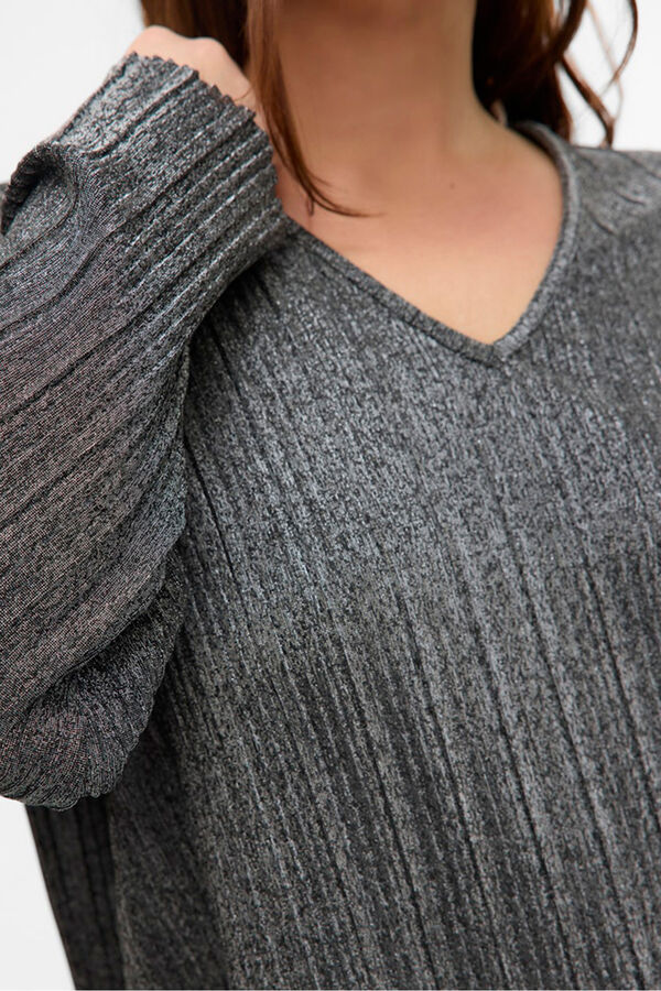 Vero Moda Curve Blusa manga top longa plus size Cinzento