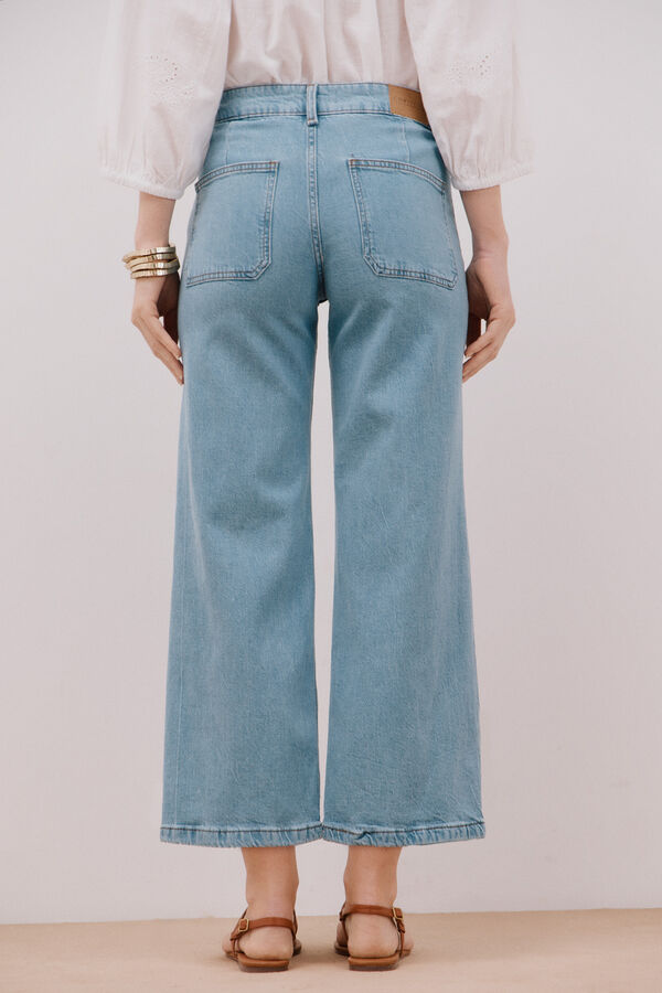 Cortefiel Jeans marine bolsillos tencel Azul