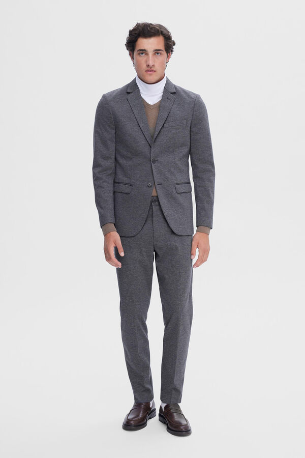 Selected Americana de hombre slim fit tejido estilo jersey. Azul