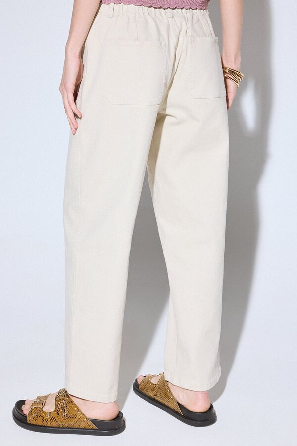 Slowlove Calça cargo larga Ecru