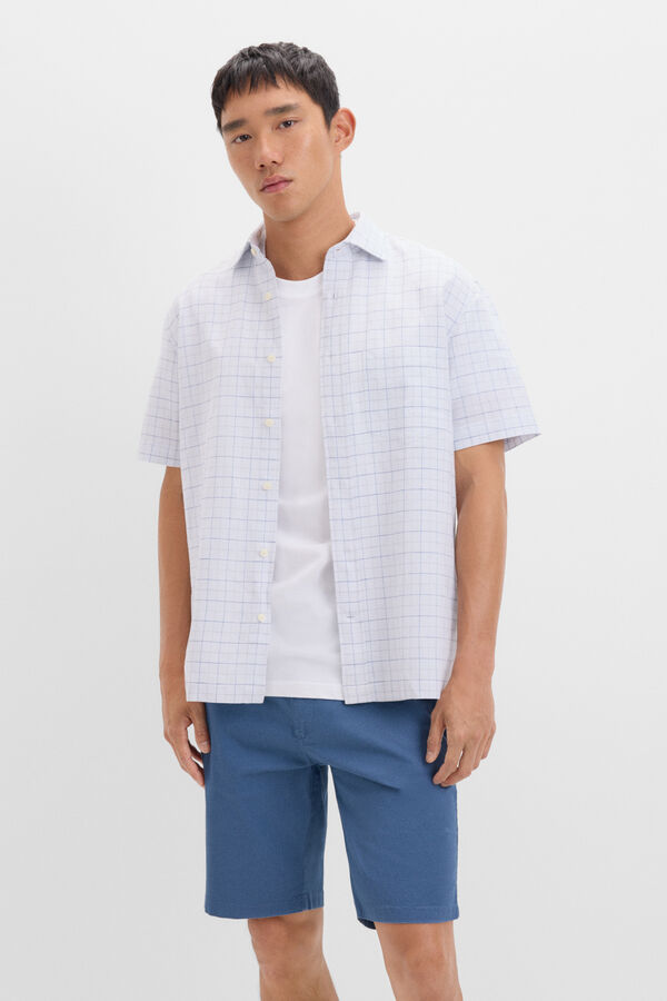 Cortefiel Bermuda chino estampada Azul