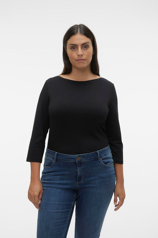 Vero Moda Curve Camiseta b&aacute;sica talla grande Negro