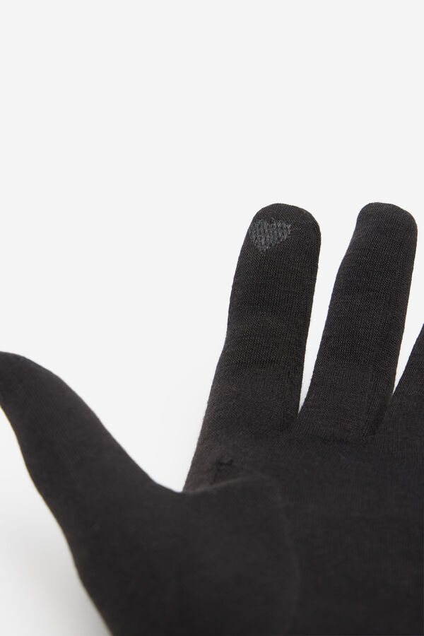 Cortefiel Guante nylon pelo Negro