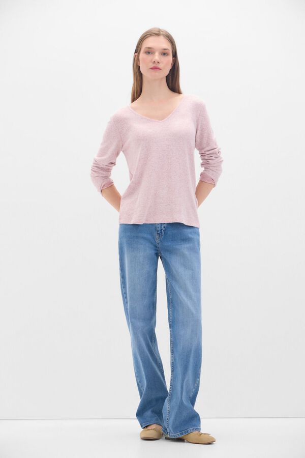 Cortefiel T-shirt b&aacute;sica gola em bico Granada