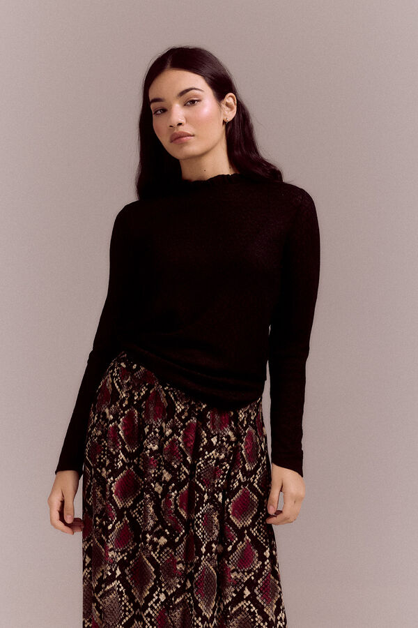 Slowlove Top textura Negro