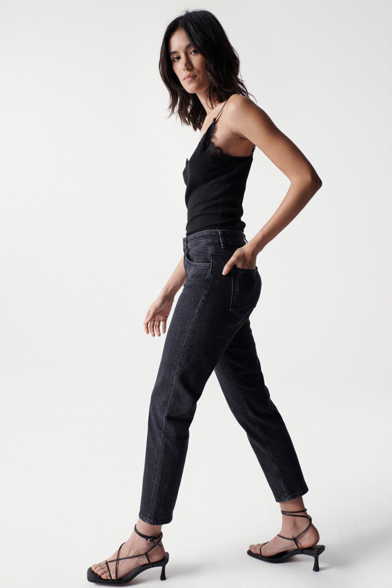 Salsa Jeans Jeans true cropped slim pretos