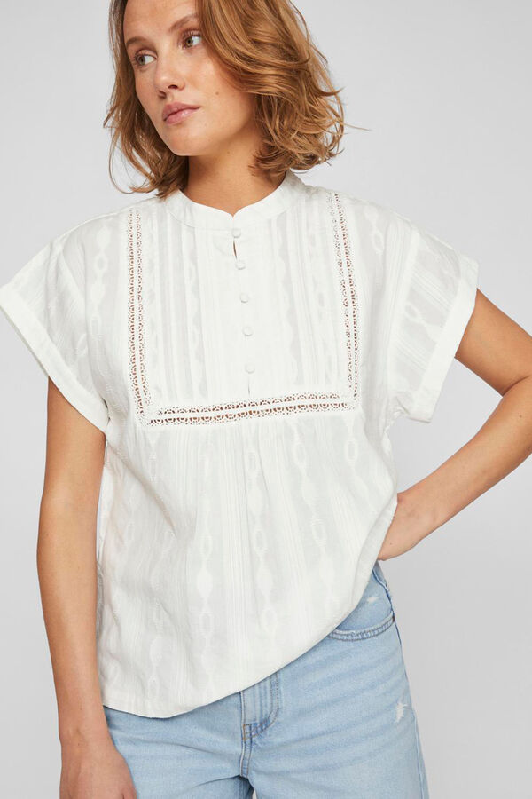 Vila Blusa manga curta gola mao Branco