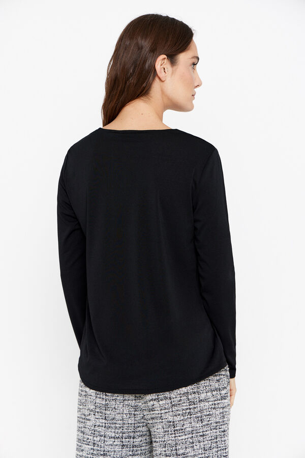 Cortefiel Top fluido com pregas Preto