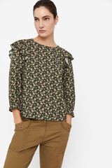 Cortefiel Top combinado folho Multicolorido