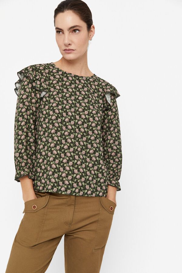 Cortefiel Top combinado folho Multicolorido