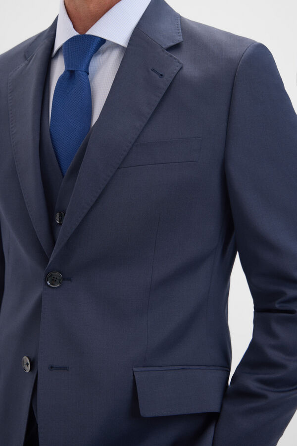 Cortefiel Blazer liso slim fit Azul