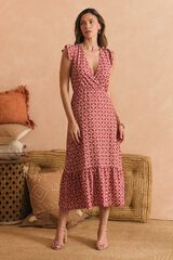 Pol&iacute;n Et Moi Vestido camisero Alina Rojo