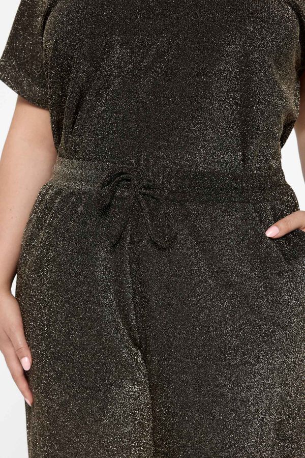 Vero Moda Curve Calça lurex fluído tamanho grande Preto