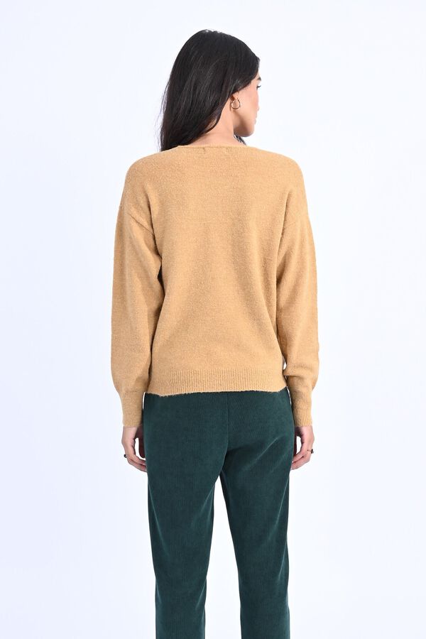 Molly Bracken Camisola de manga comprida cruzada Tostado