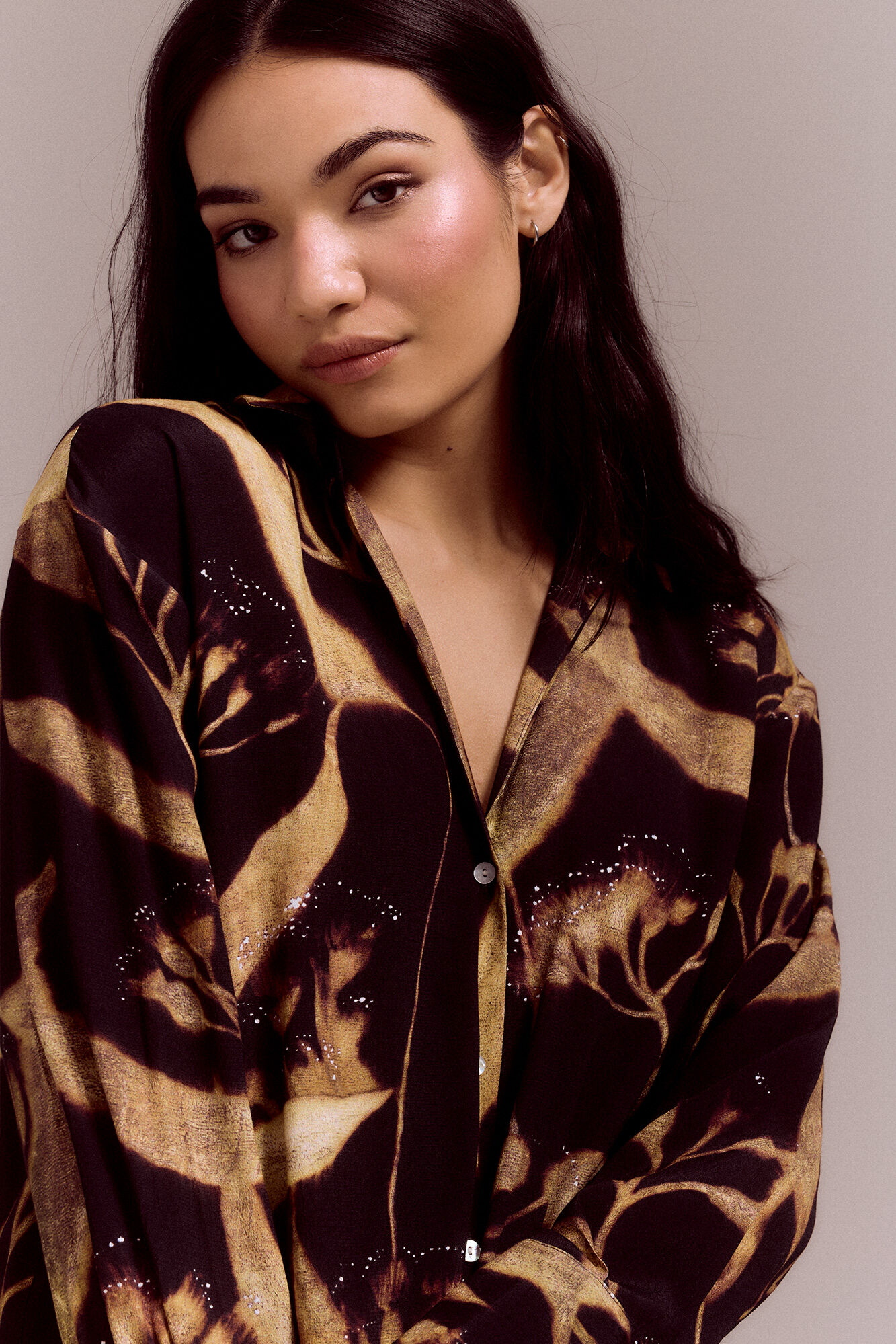 Slowlove Camisa fluida estampada