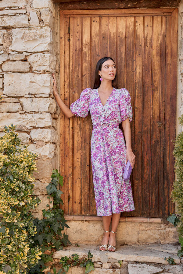 Pol&iacute;n Et Moi Vestido con nudo Mabel Morado