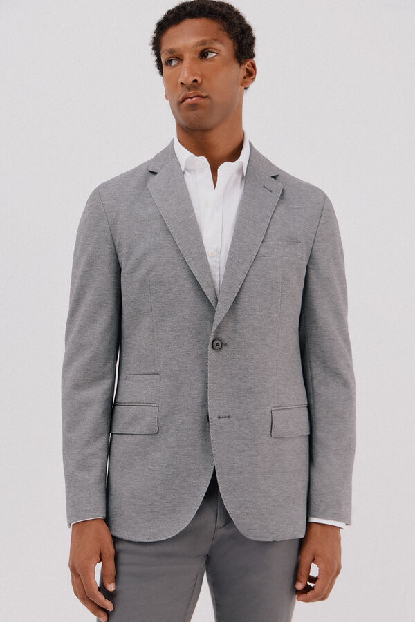 Cortefiel Blazer de malha  Cinzento