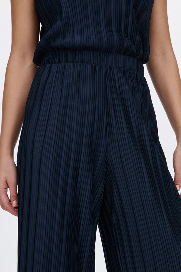 Vila Pantal&oacute;n largo plisado Azul marino