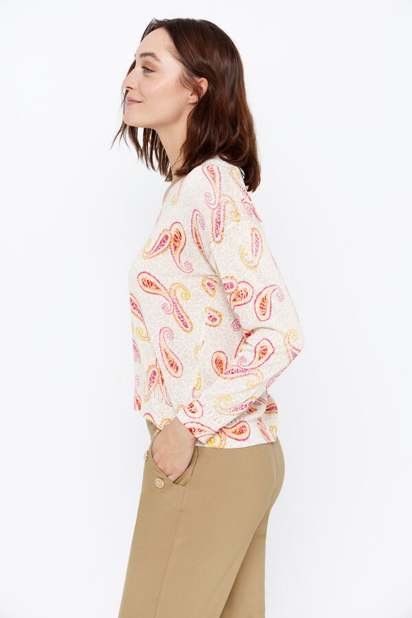 Cortefiel Jersey fino estampado Estampado morado