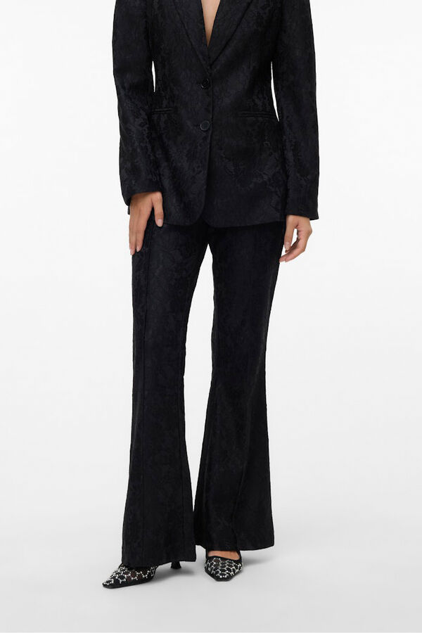 Vero Moda Pantal&oacute;n acampanado efecto encaje Negro