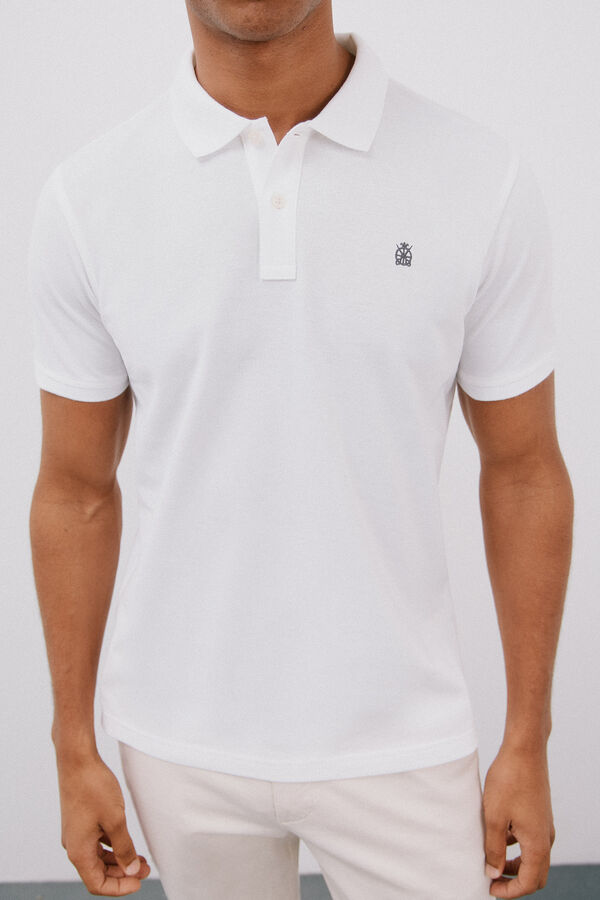 Cortefiel Polo básico slim Branco