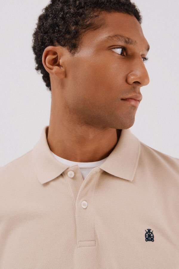 Cortefiel Polo básico manga larga Beige