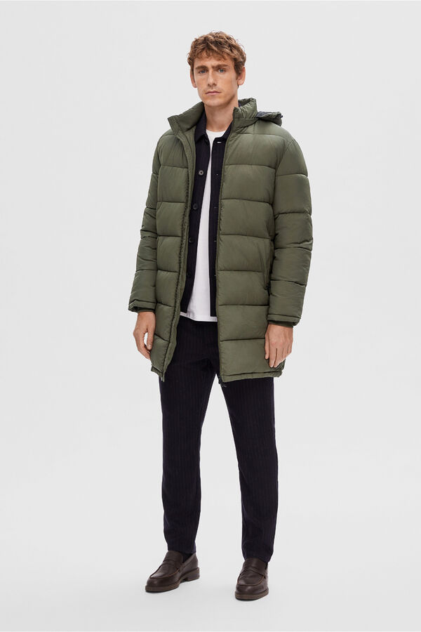 Selected Plum&iacute;fero por encima de la rodilla repelente al agua elaborado 100% con Nylon reciclado Verde