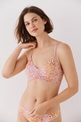 Cortefiel Top bikini com detalhe franzido Vermelho